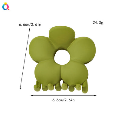 frosted candy color flower shark clip