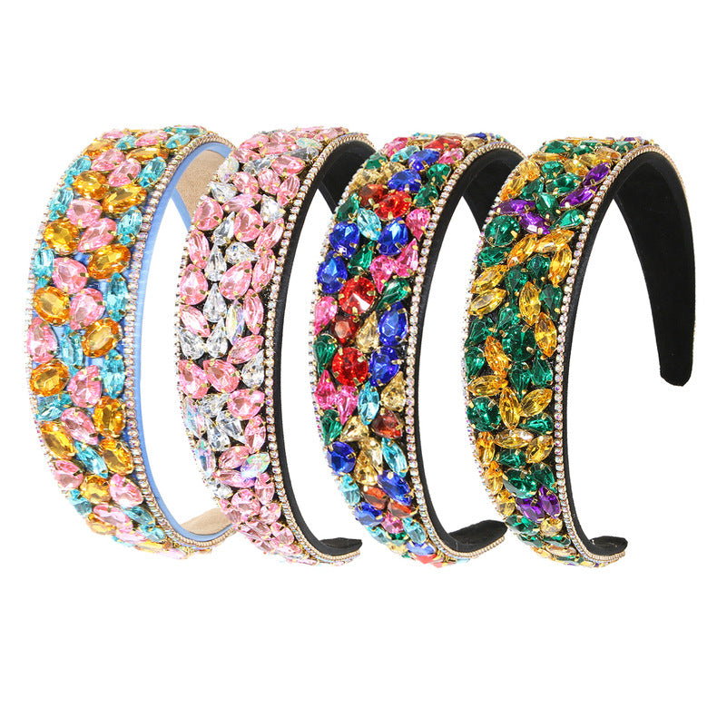 Women's Elegant Streetwear Geometric Plastic Rhinestones Hair Band