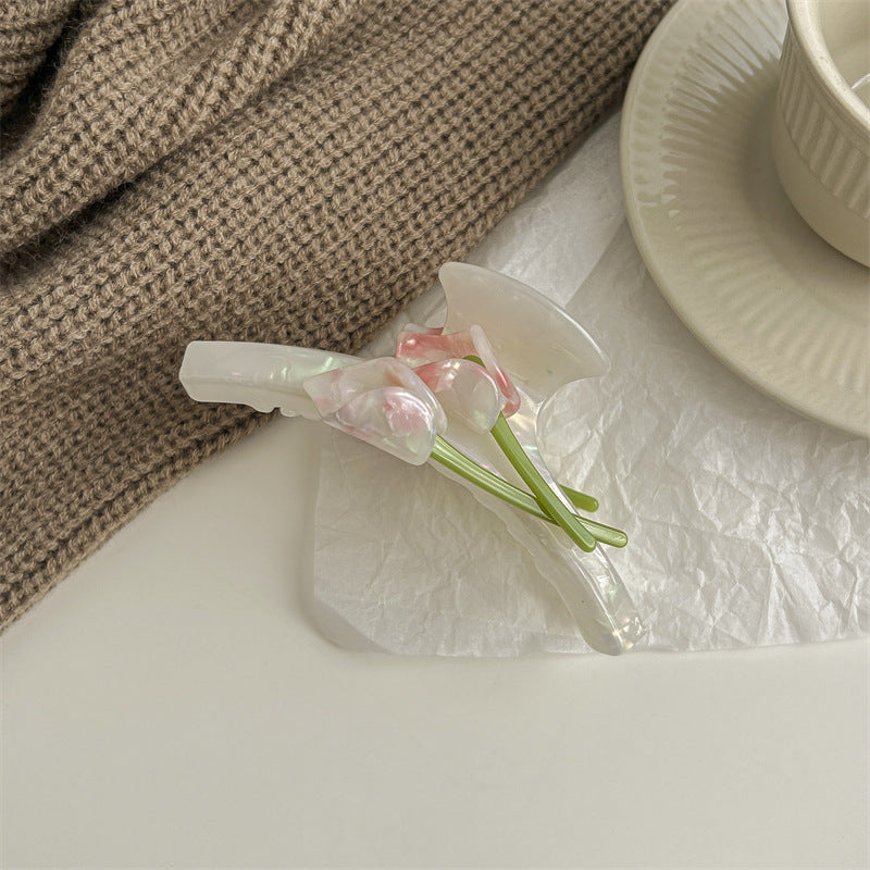 Women's Elegant Simple Style Flower Acetic acid sheets Hair Claws