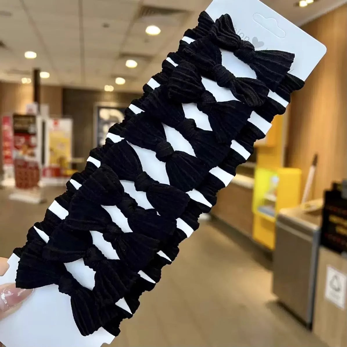 simple style solid color bow knot cloth bowknot hair tie