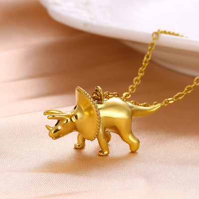 Jewelry Cute Hip-Hop Dinosaur Titanium Steel Plating Pendant Necklace