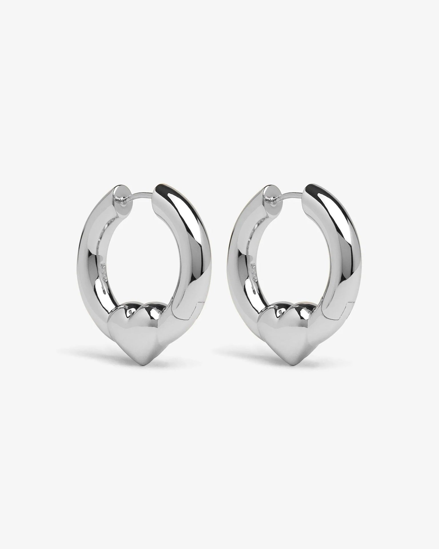 1 Pair Simple Style Heart Shape Mixed Metal 304 Stainless Steel Earrings
