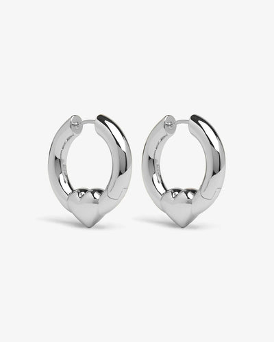 1 Pair Simple Style Heart Shape Mixed Metal 304 Stainless Steel Earrings