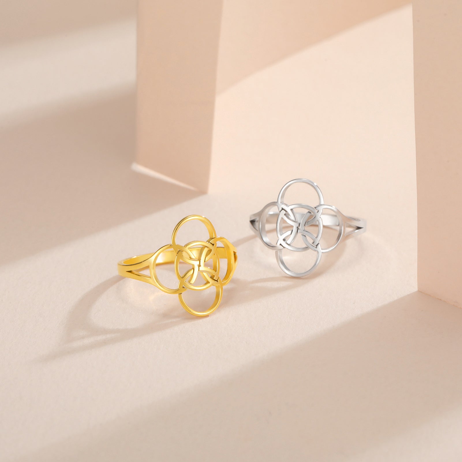 Jewelry Elegant Simple Style Geometric 304 Stainless Steel Plating Rings