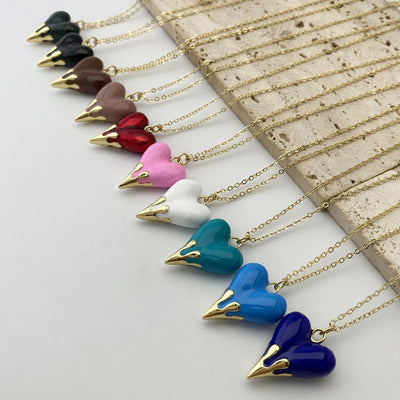 Copper Plating Heart Shape Pendant Necklace