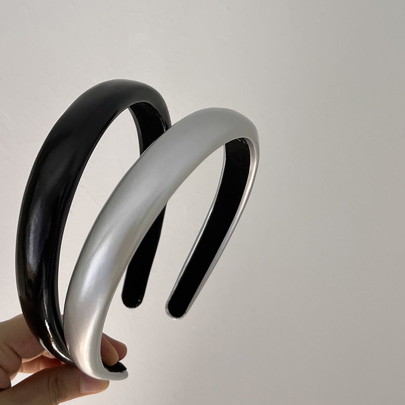 Women's Casual Simple Style Solid Color Pu Leather Handmade Hair Band