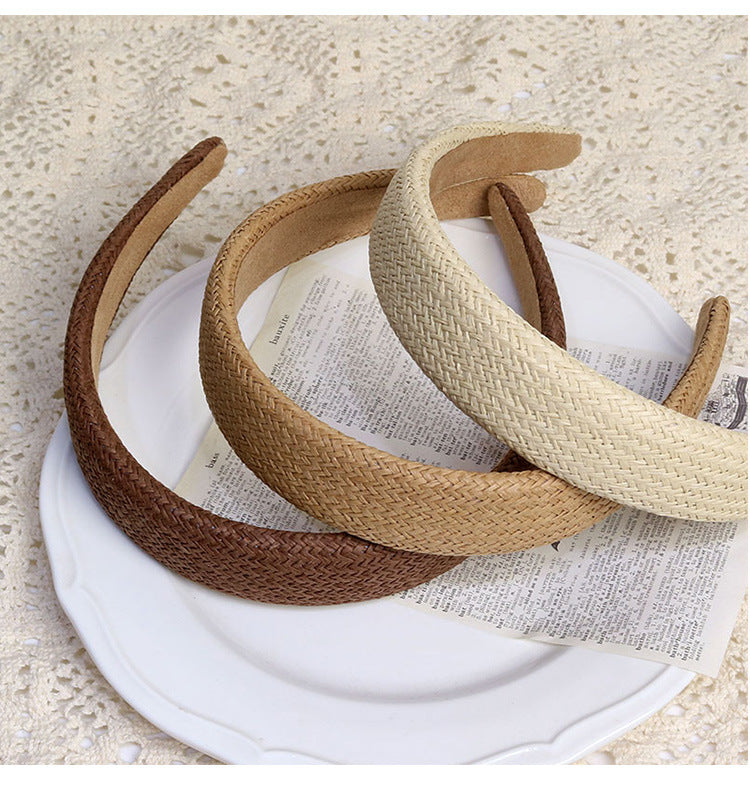 Women's Retro Simple Style Solid Color cotton and linen Hair Band