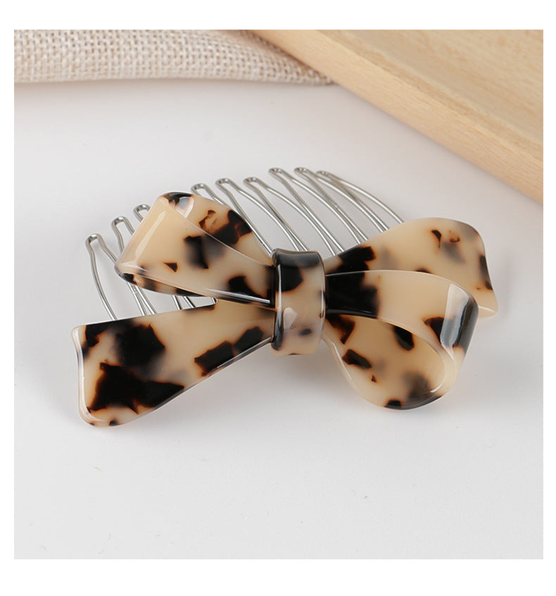 Women's IG Style Simple Style Bow Knot Leopard Alloy Insert comb