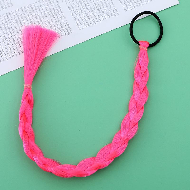 Girl'S Solid Color Braid Chemical Fiber Filament Hair Tie