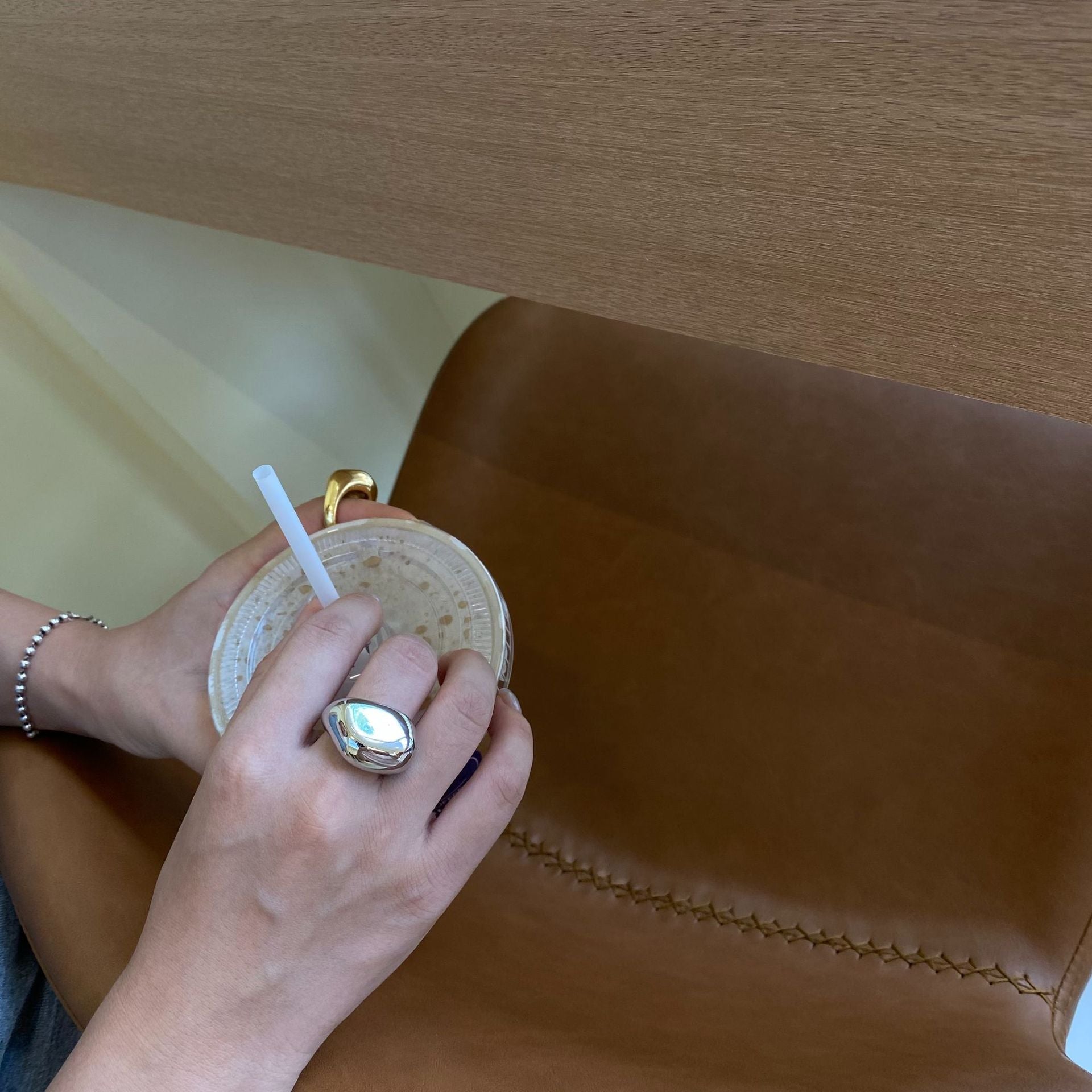 Copper Gold Plated Plating Solid Color Rings