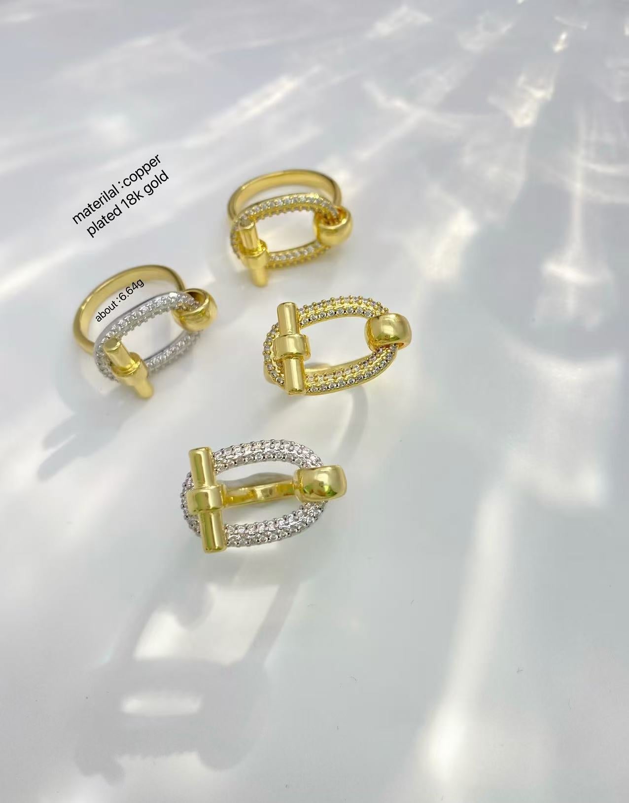 Jewelry Vintage Style Classic Style Geometric Copper Zircon Mixed Metal Rings Bracelets