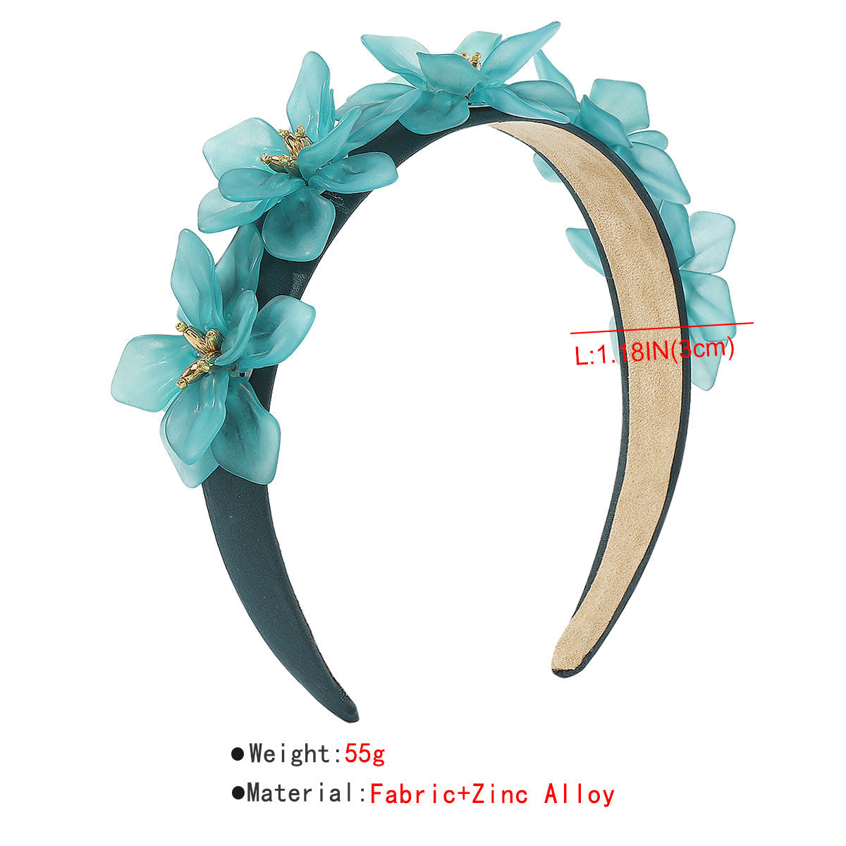 f5594 europe and america cross border fashion design three-dimensional resin flower headband temperament artificial flower headband hair accessories female