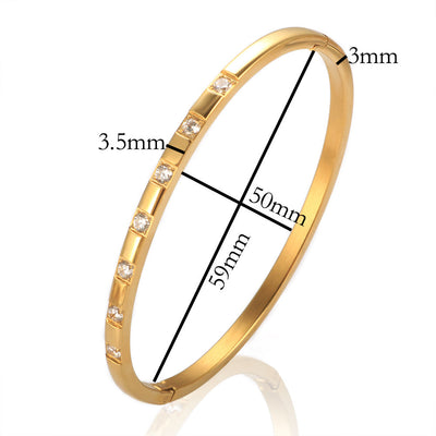 Elegant Solid Color Titanium Steel Bangle In Bulk