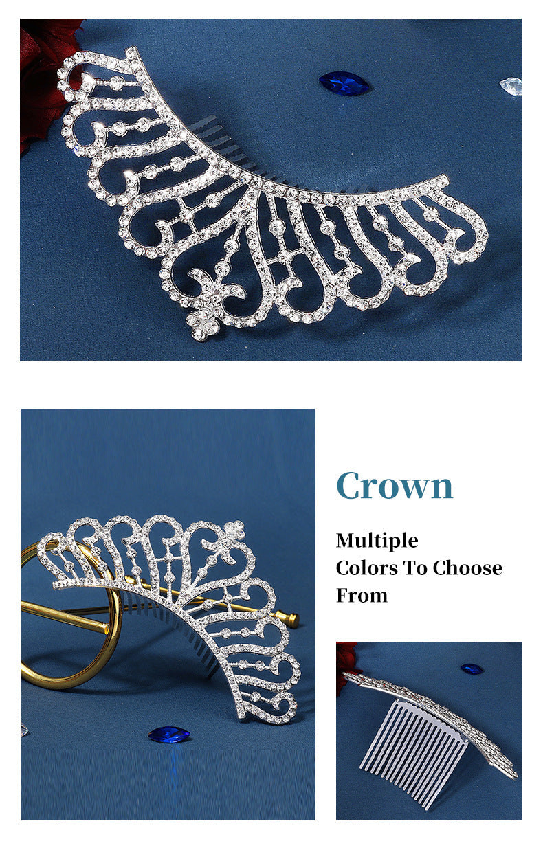 princess crown alloy plating rhinestones crown 1 piece