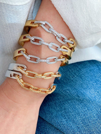 Jewelry Vintage Style Geometric Copper Zircon Mixed Metal Plating Bangle