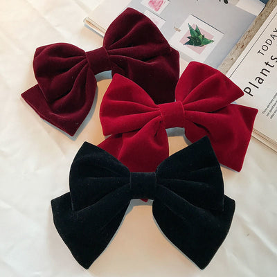 simple style bow knot cloth patchwork hair clip