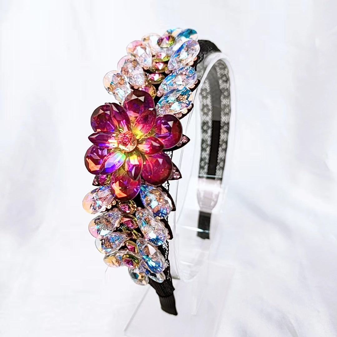 sweet flower crystal hair band