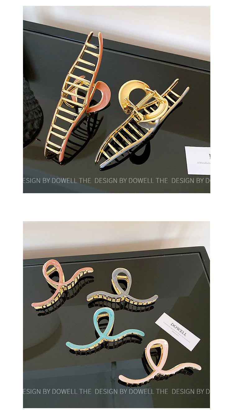 Women's Retro Waves Metal Enamel Hair Claws