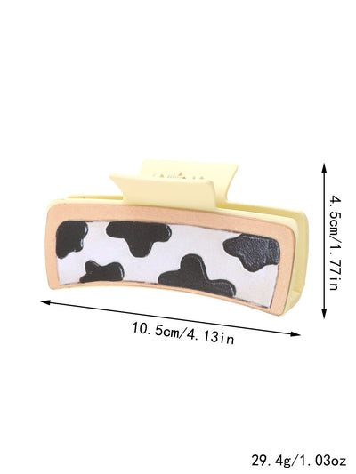 Women's Cute Cows Cow Pattern Pu Leather Hair Claws