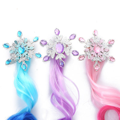 Kid'S Princess Snowflake high temperature wire Diamond Hair Clip