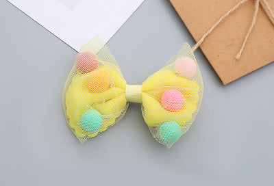 girl's sweet bow knot cloth gauze hair clip