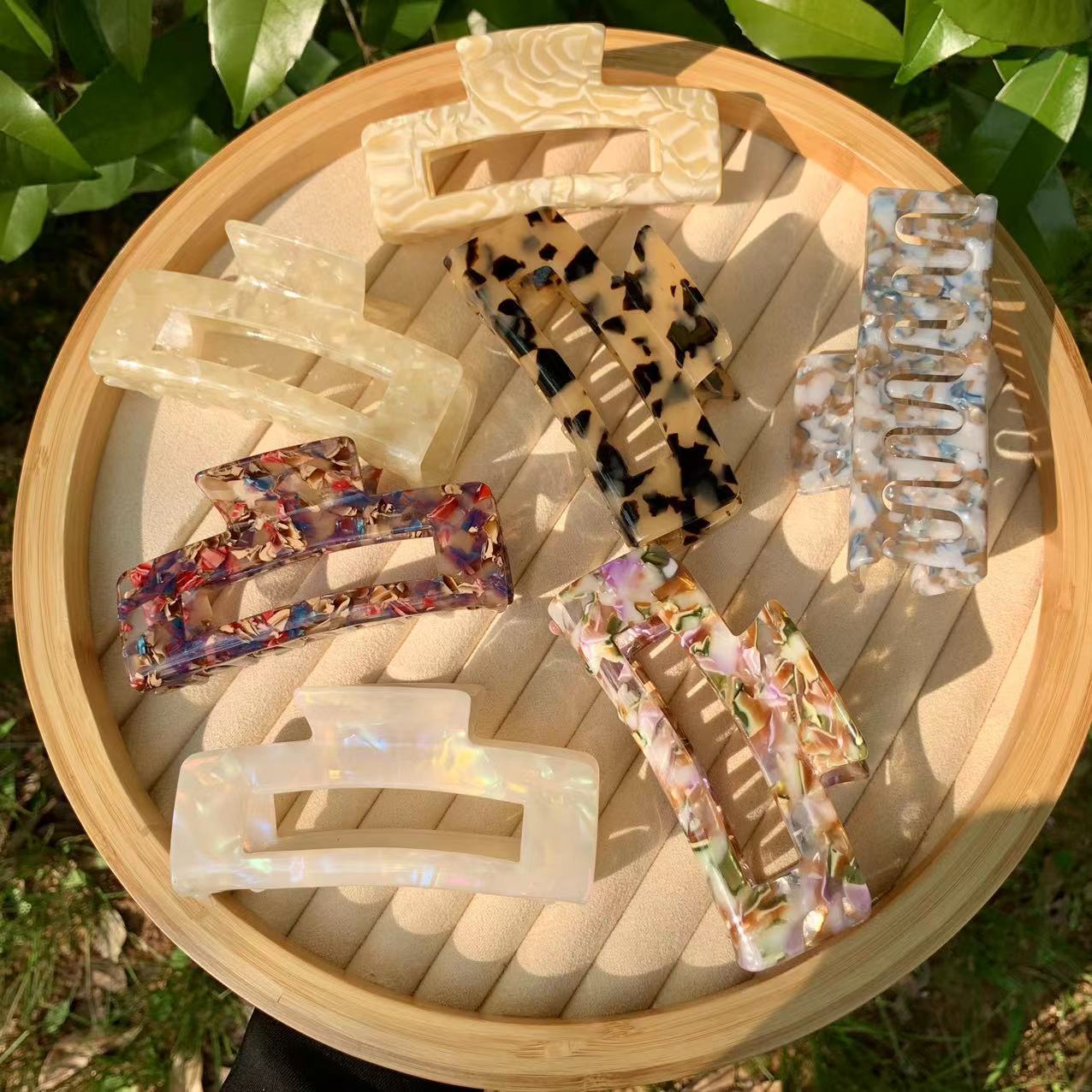 women's vintage style geometric acetic acid sheets hair claws