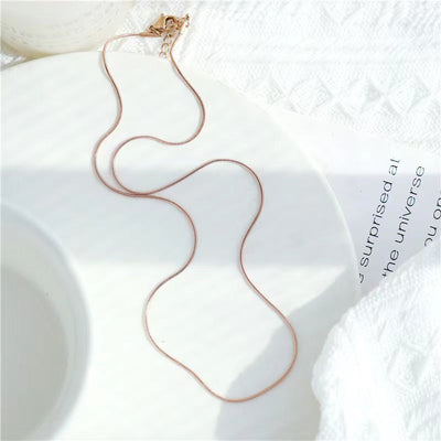 Jewelry Elegant Simple Style Solid Color Titanium Steel Plating Necklace