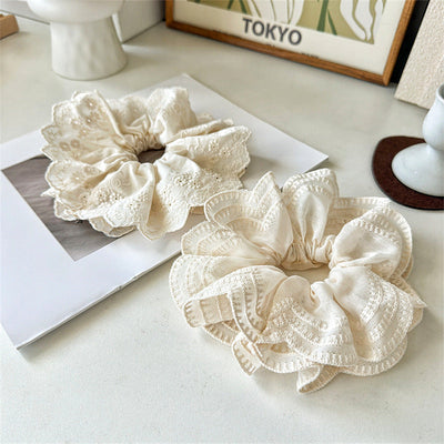 Super Fairy Internet Hot New Lace Large Intestine Ring Hair Ring Graceful and Fashionable Girl Top Cuft Boutique Hairware