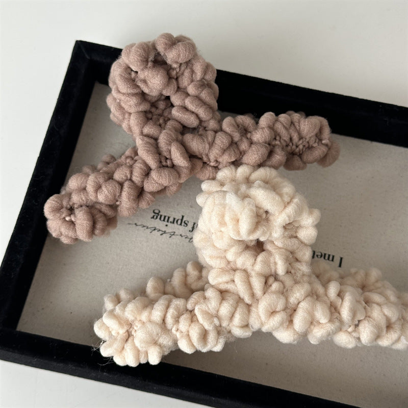 simple style solid color cloth hair claws