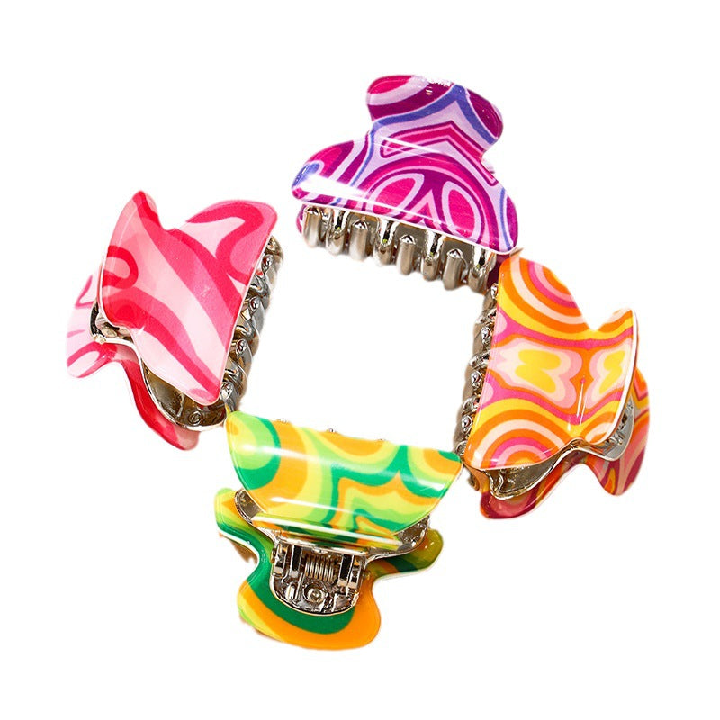 vacation color block arylic hair claws