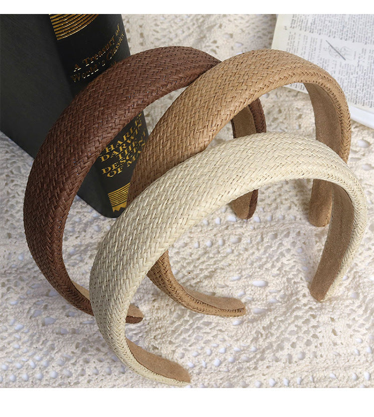 Women's Retro Simple Style Solid Color cotton and linen Hair Band