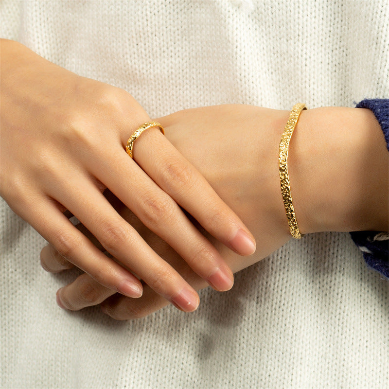 Simple Style Solid Color 304 Stainless Steel Bangle In Bulk