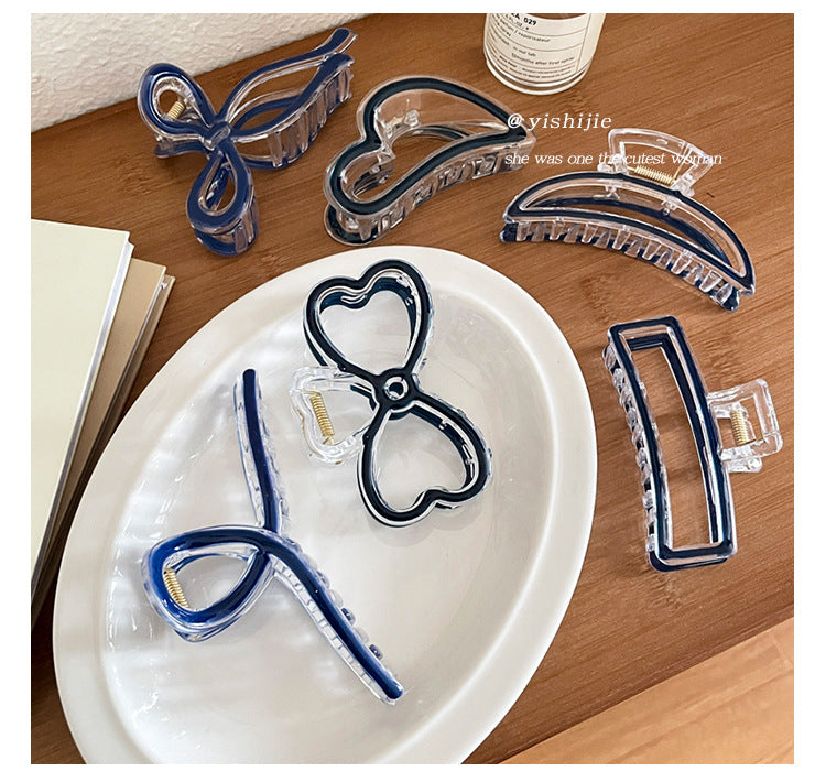 Casual Simple Style Heart Shape Bow Knot Arylic Alloy Hair Claws 1 Piece