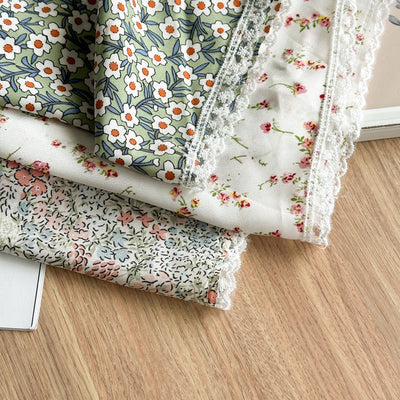 Three-State New Fresh Lace Edge Triangular Binder Small Floral Daisy Headcloth Long Summer Outing Hair Accessories