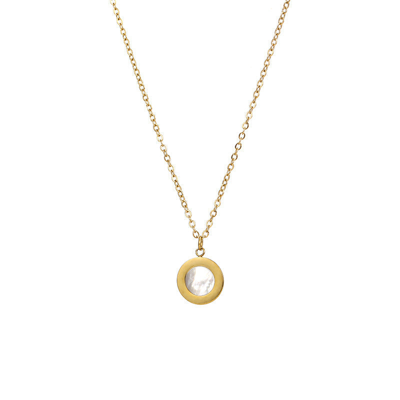 Jewelry Simple Style Round 304 Stainless Steel Pendant Necklace