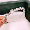lady streetwear geometric alloy plating inlay rhinestones hair band