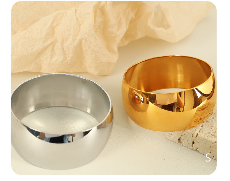 Simple Style Solid Color Titanium Steel Bangle In Bulk