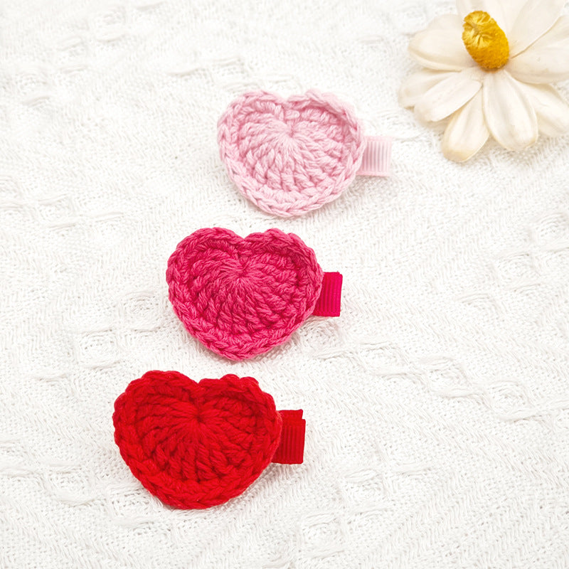 Girl'S Sweet Heart Shape Cloth Hair Band