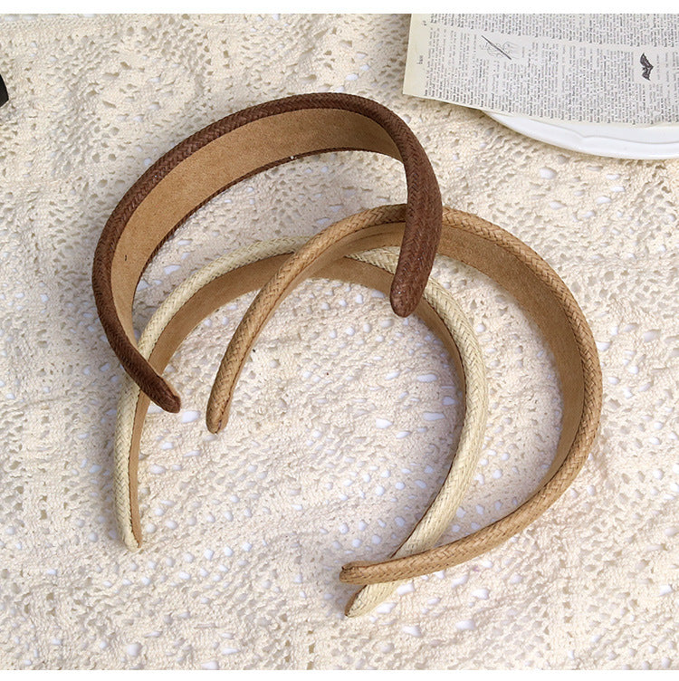 Women's Retro Simple Style Solid Color cotton and linen Hair Band