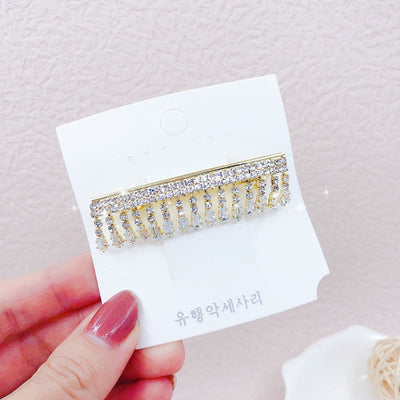 fashion geometric metal inlay rhinestones hair clip 1 piece