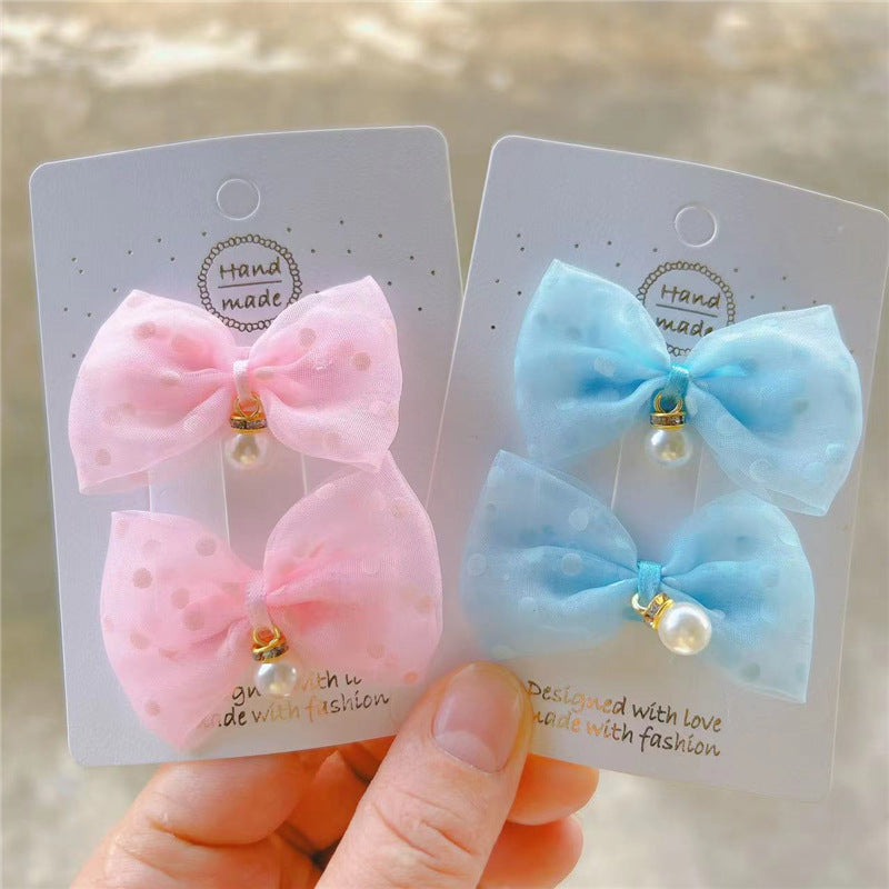 simple style bow knot cloth hair clip