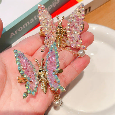 Kid'S Simple Style Butterfly Alloy Rhinestone Plating Hair Clip