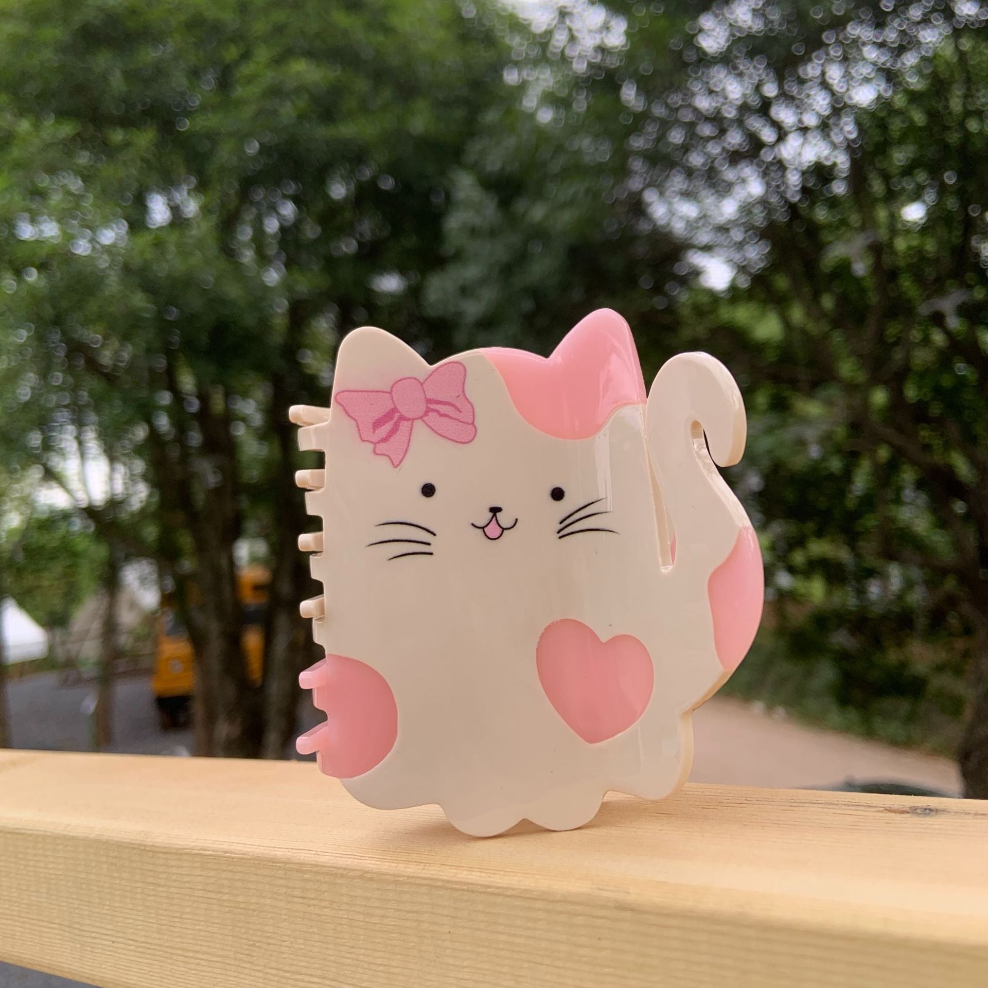 Women's Cartoon Style Heart Shape Cat Bow Knot Acetic acid sheets Polishing Hair Claws