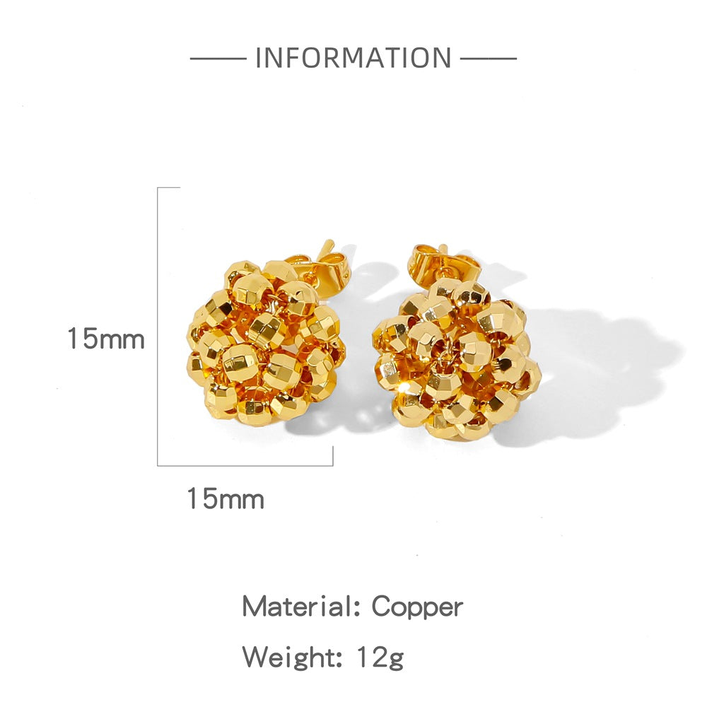 1 Pair Simple Style Solid Color Plating Copper Copper Earrings