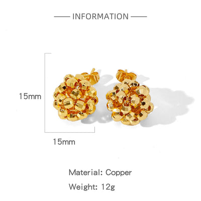 1 Pair Simple Style Solid Color Plating Copper Copper Earrings