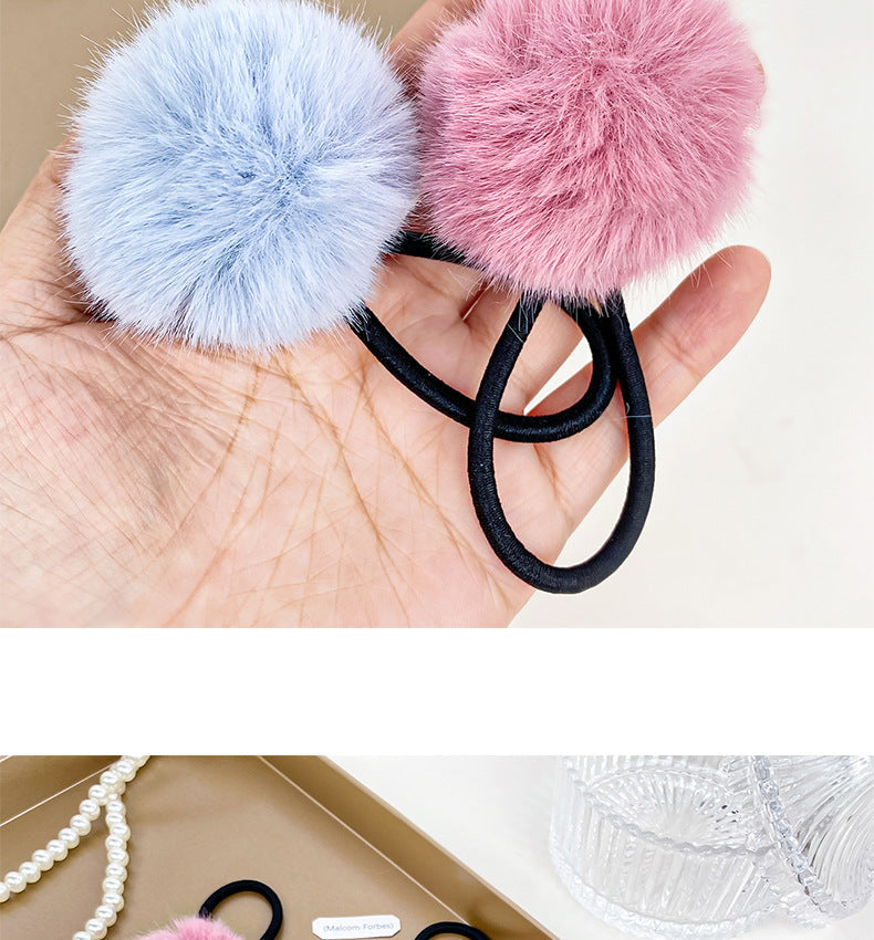 Women's Simple Style Solid Color Plush Hair Tie