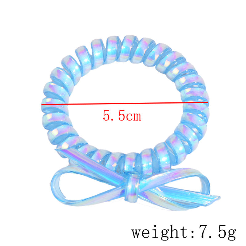 fashion bow knot telephone line hair tie 1 piece