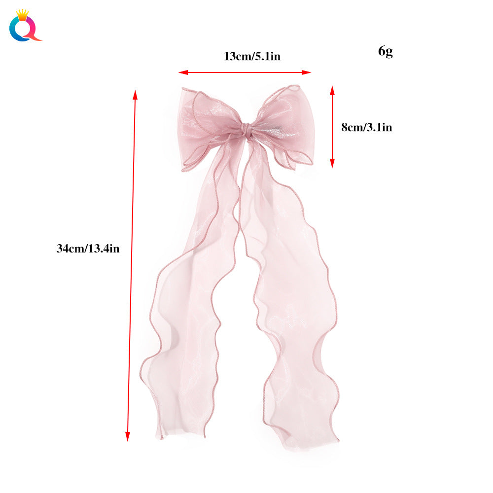 Women's Elegant Sweet Bow Knot Gauze Iron Hair Clip