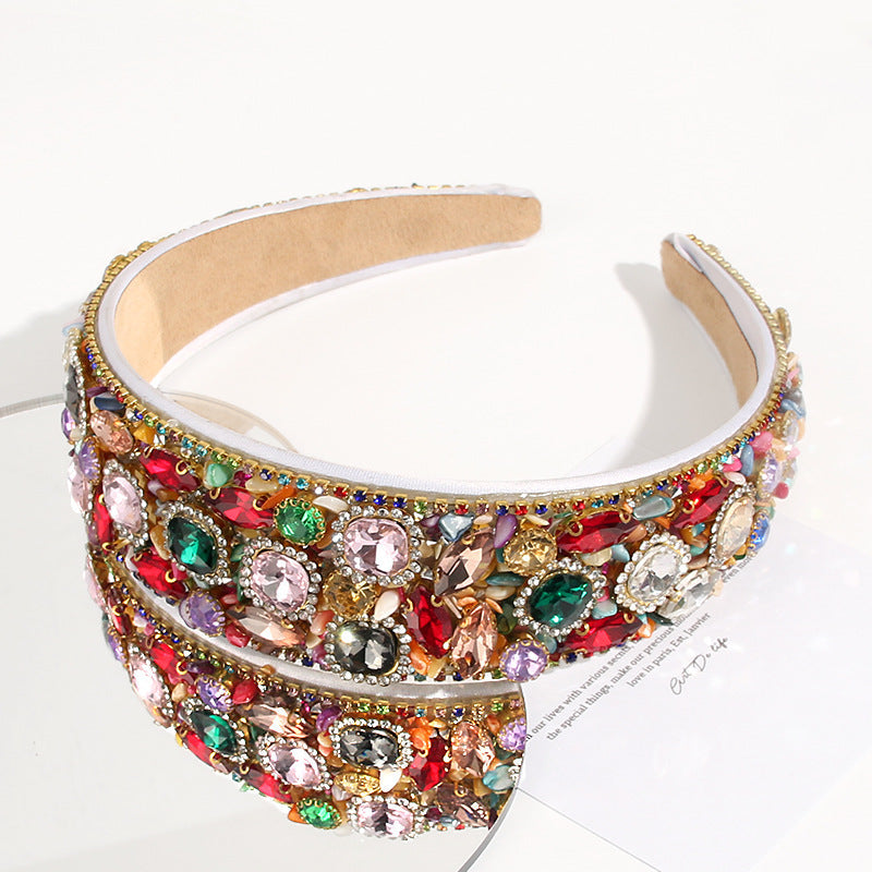 luxurious geometric rhinestone hair band