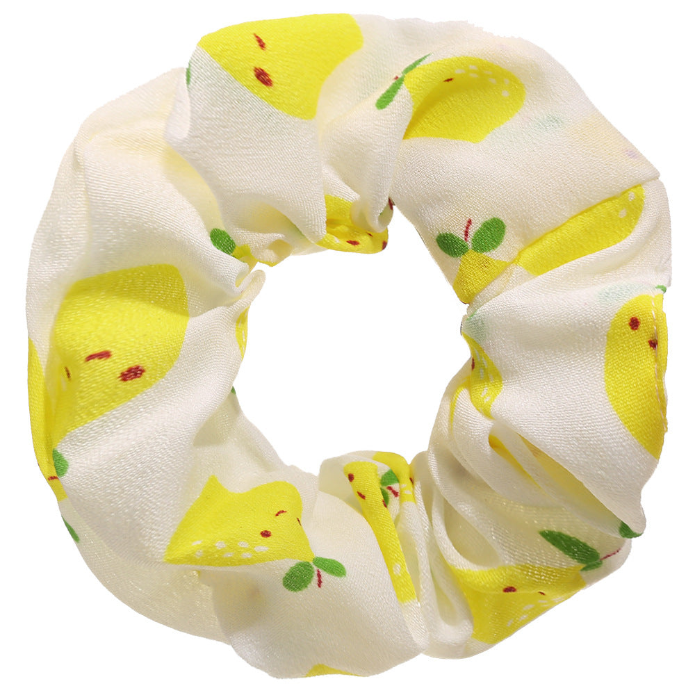 fashion floral fruit printing hair scrunchies